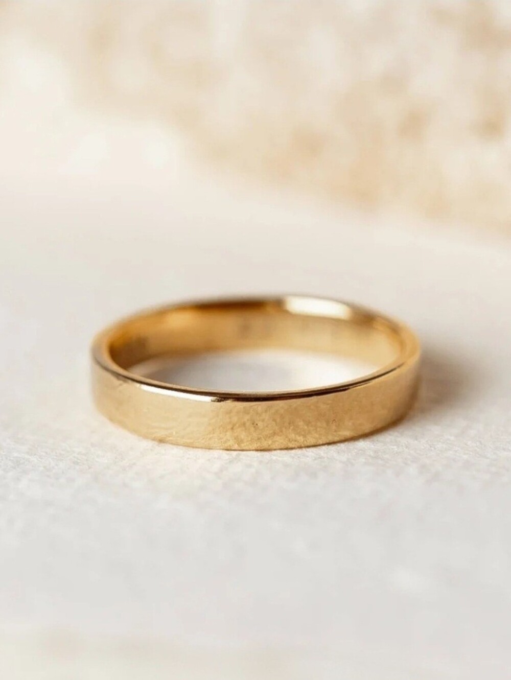 14k Gold S925 Vermeil Band Ring, Linjer Wide Ring - Paula Gold